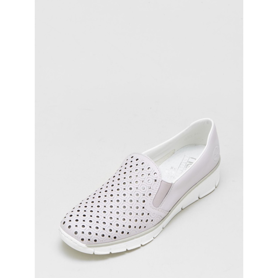 Rieker Slip On Shoe with Perforated Detail Pink