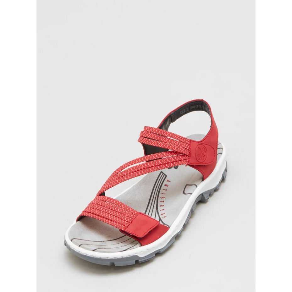 Red Rieker Sandal with Triple Strap