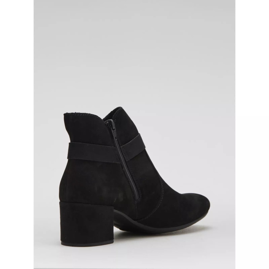 Black Rieker Block Heel Ankle Boot