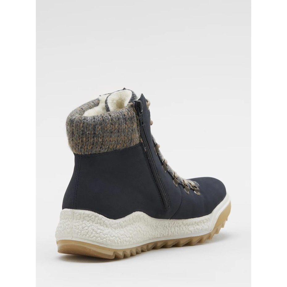Navy Rieker Water Resistant Lace Up Boot