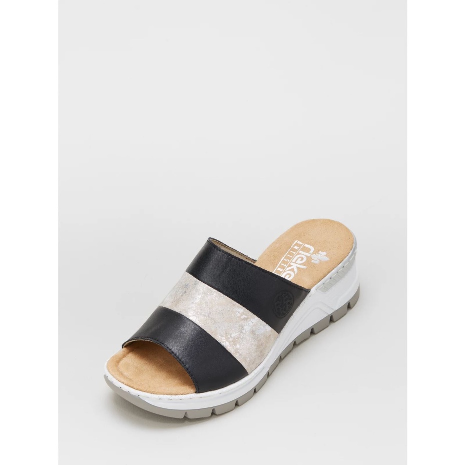 Rieker Slip on Mule Sandal Black
