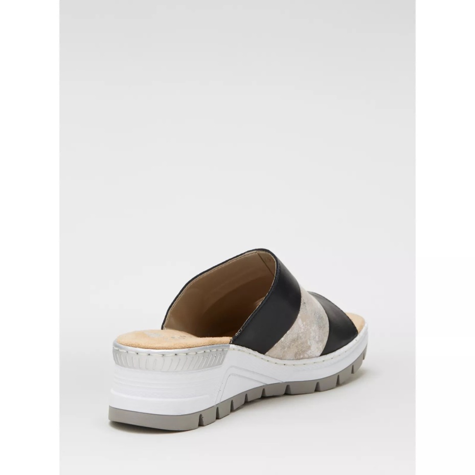 Rieker Slip on Mule Sandal Black