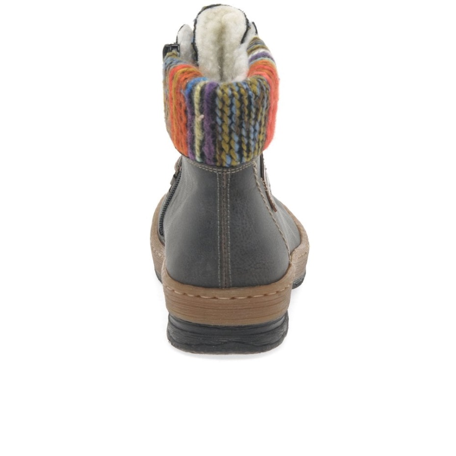 Graphite Rieker Emerald Womens Hiker Ankle Boots
