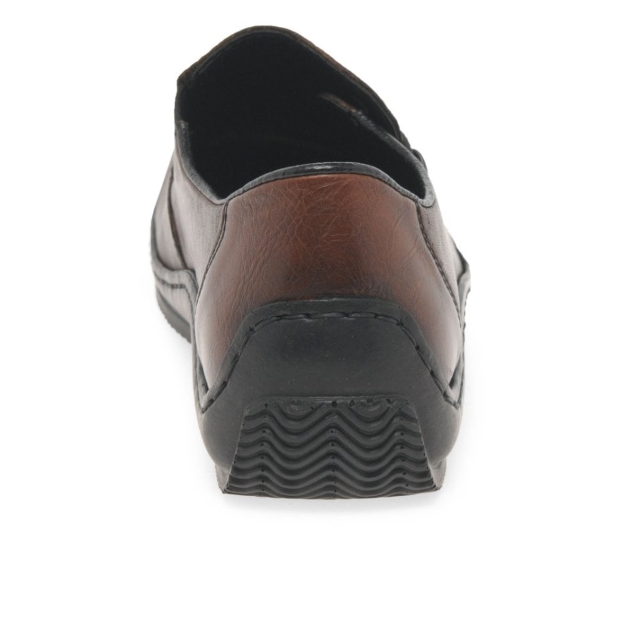 Rieker Celia Ladies Leather Casual Shoe Mahogany