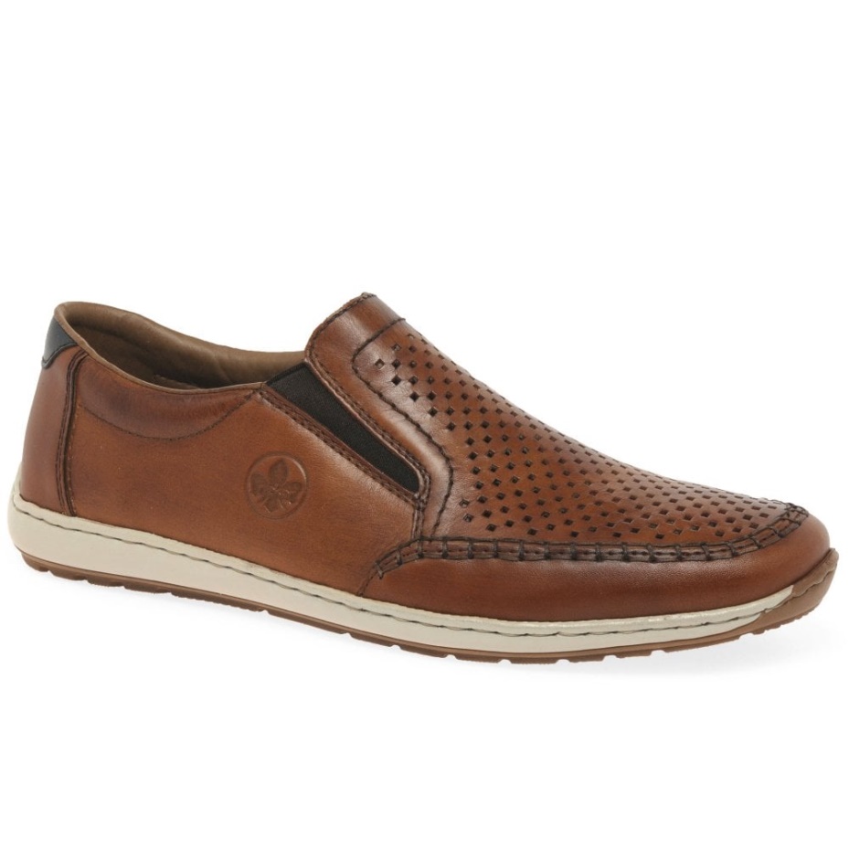 Rieker Pronto Mens Slip On Shoes Peanut