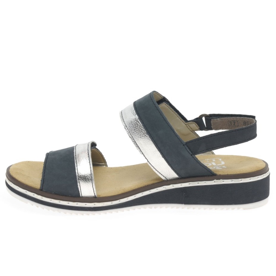 Rieker Saints Womens Wedge Heel Sandals Pacific