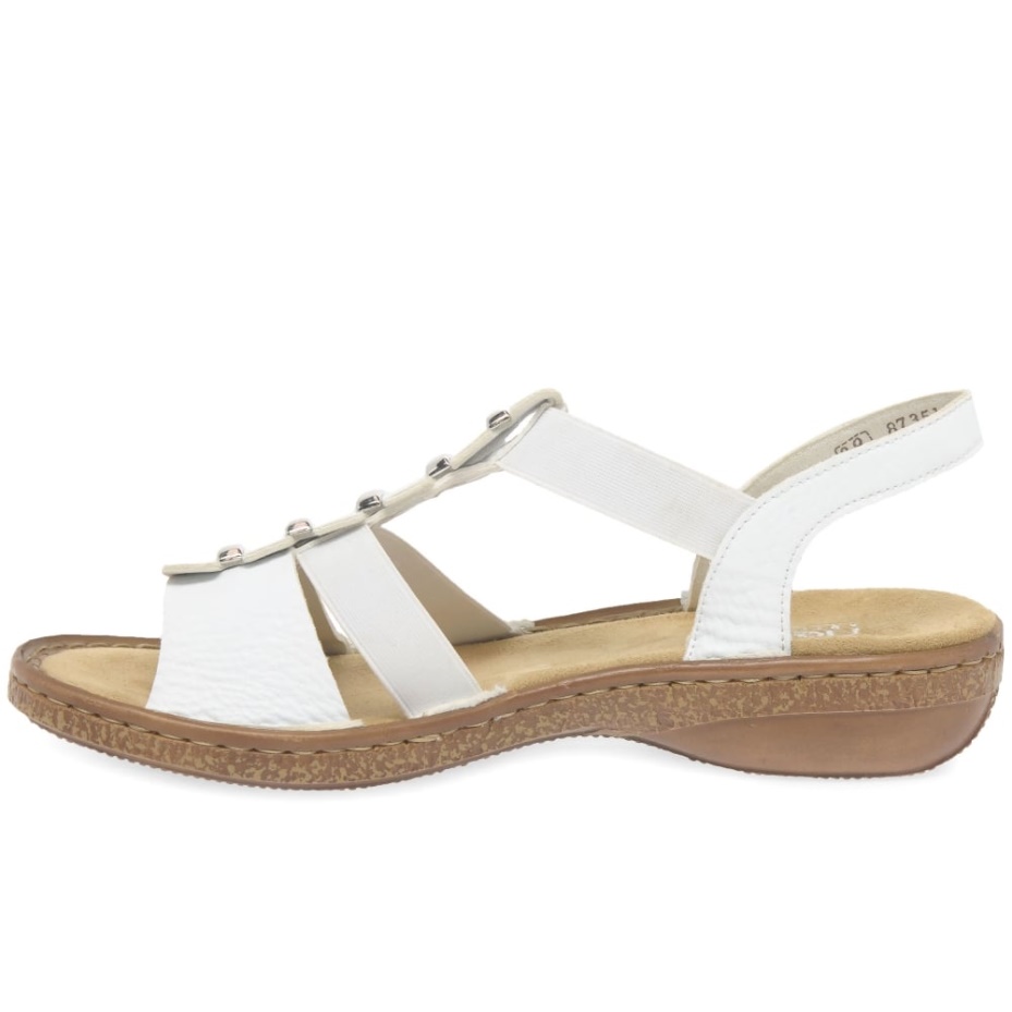 Rieker Trim Womens Sling Back Sandals White