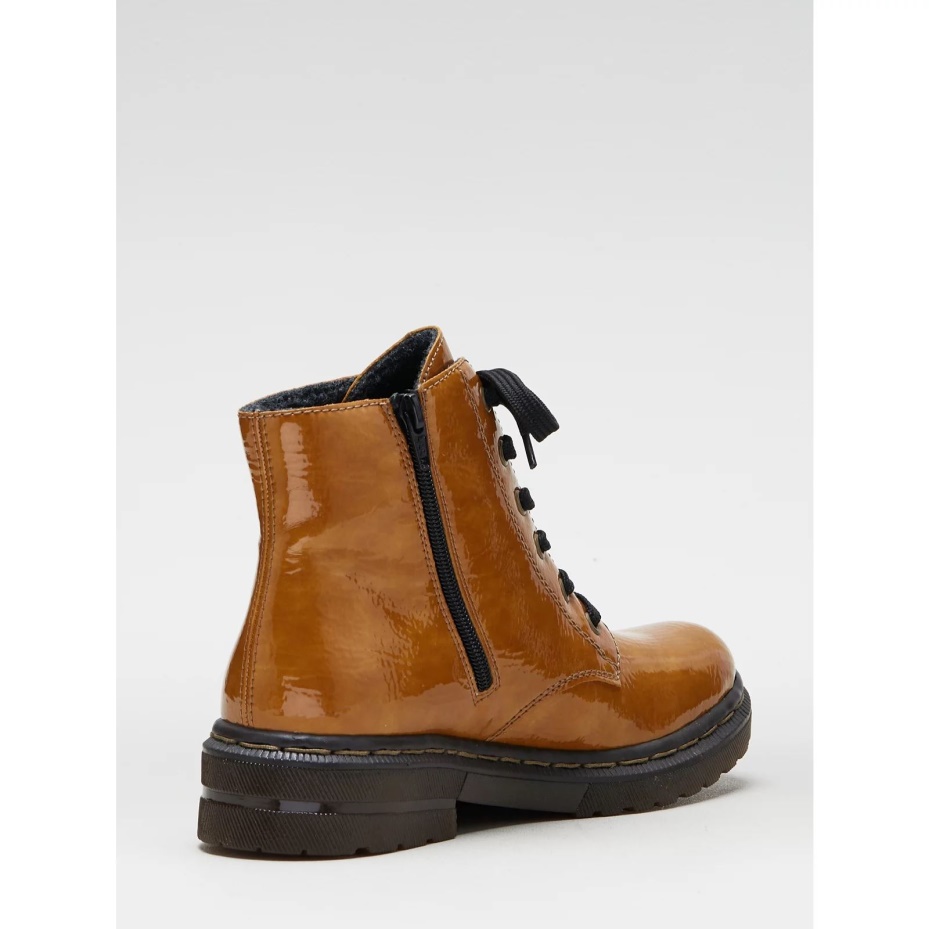 Red Rieker Lace Ankle Boot