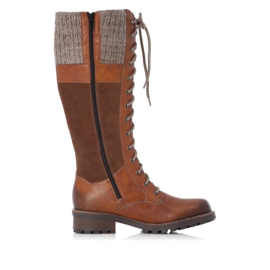 Rieker Z0442 Women Knee High Boots Brown