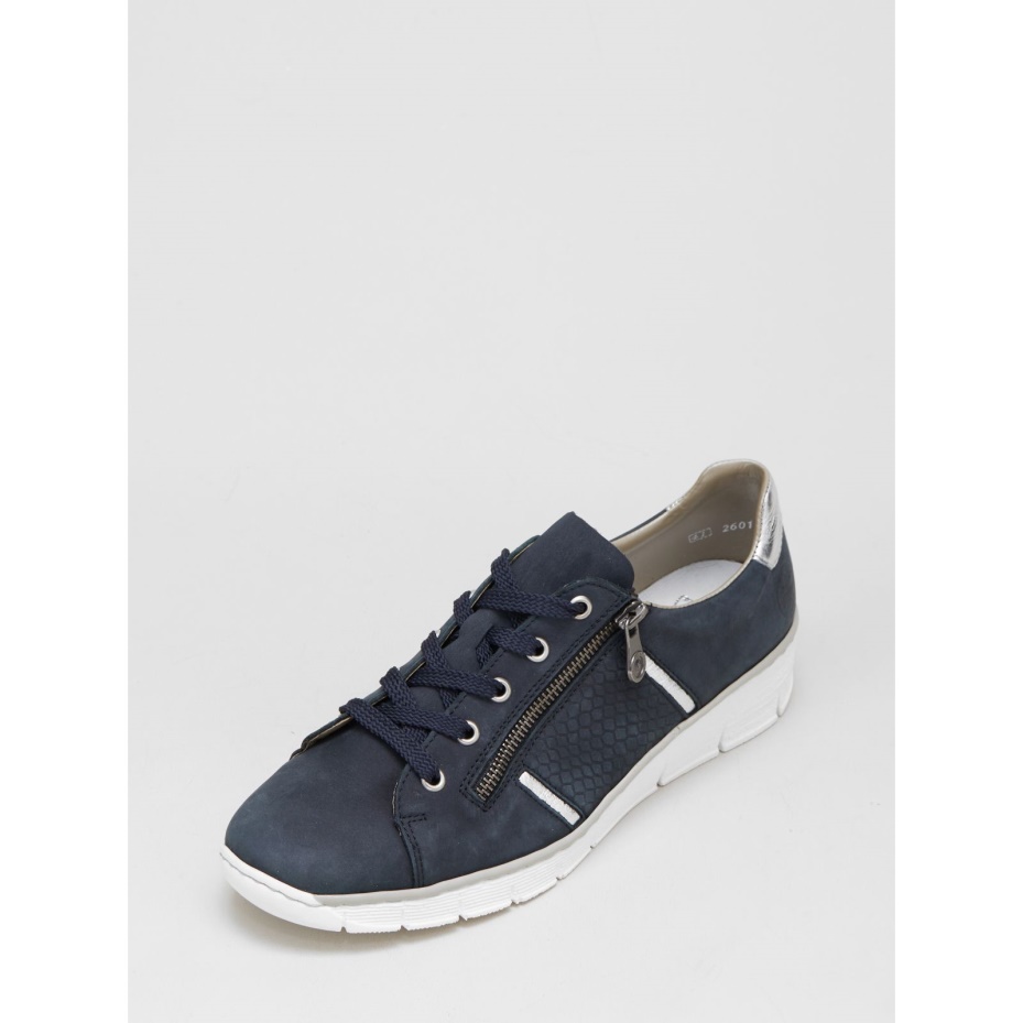 Taupe Rieker Wedge Trainer with Side Zip