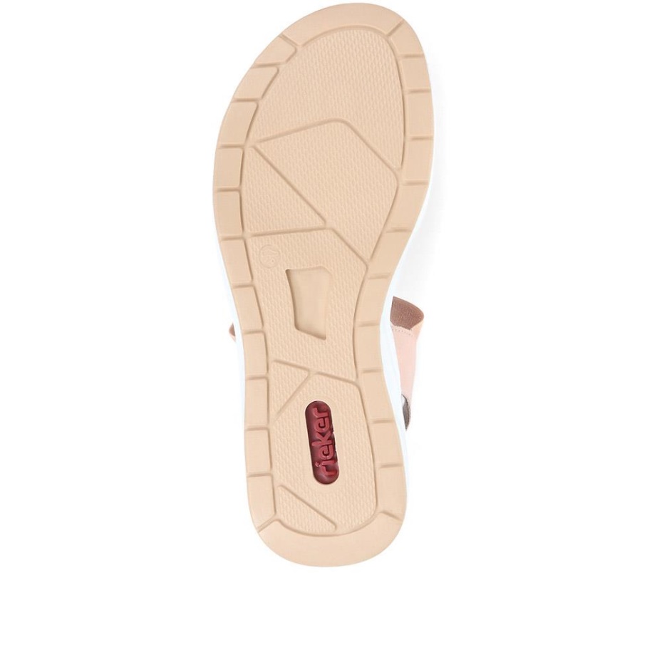 Rieker Adjustable Sandals Rose Gold