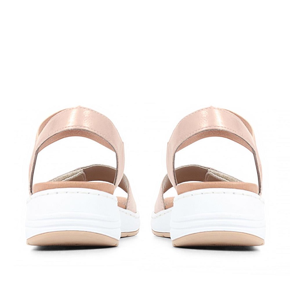 Rieker Adjustable Sandals Rose Gold