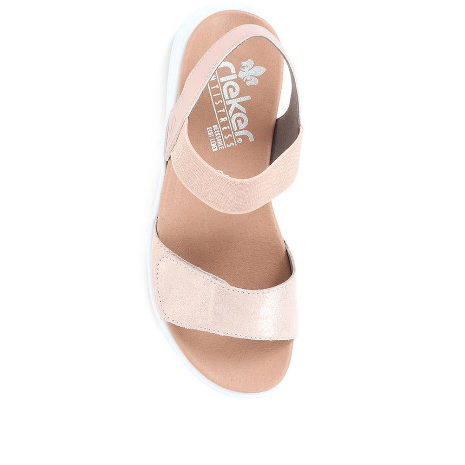 Rieker Adjustable Sandals Rose Gold