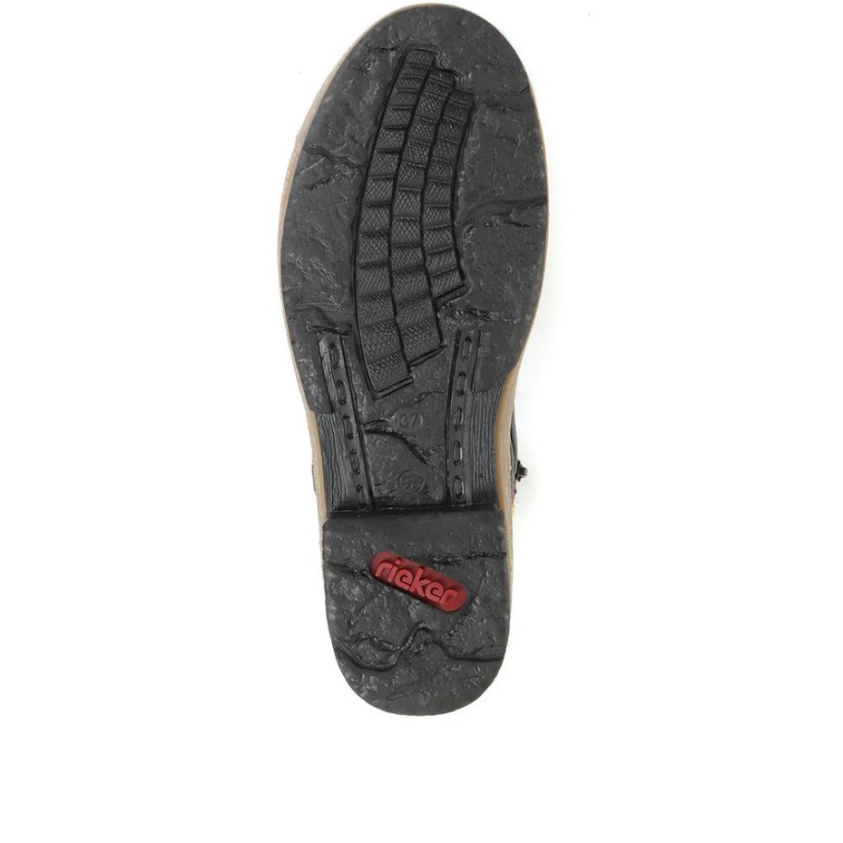 Rieker Black Contrasting Ankle Boots