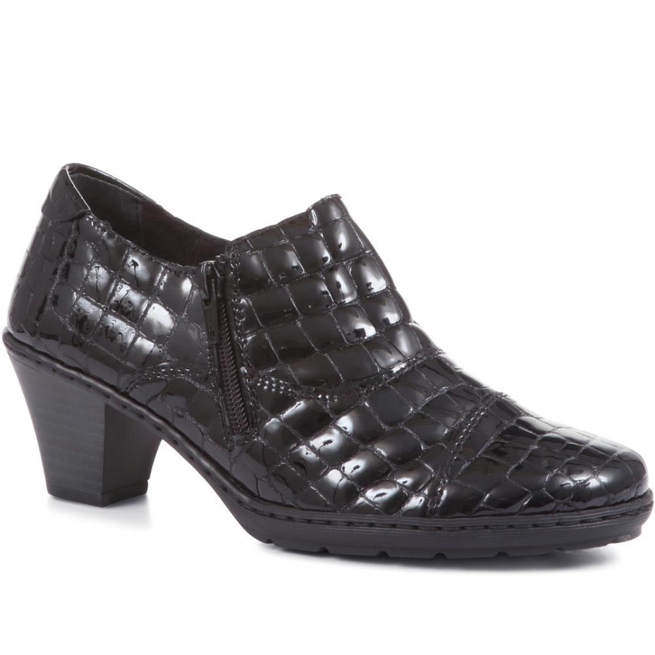 Rieker Black Patent Lightweight Trouser Shoe