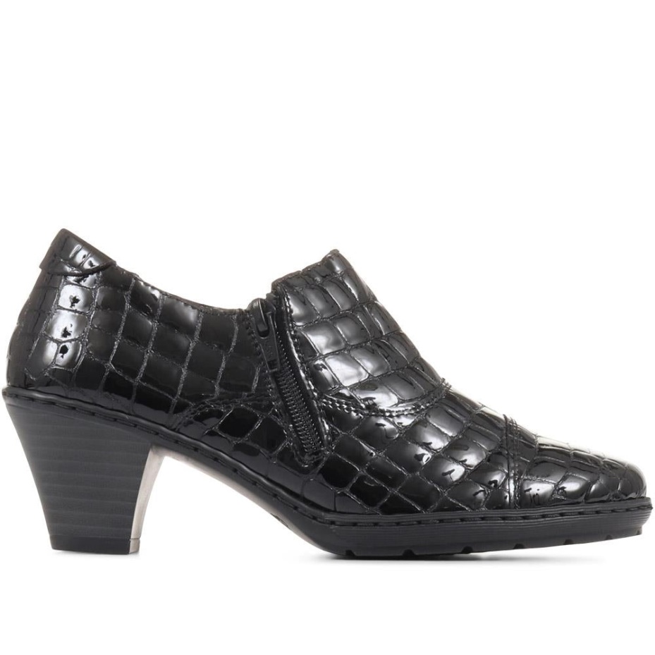 Rieker Black Patent Lightweight Trouser Shoe