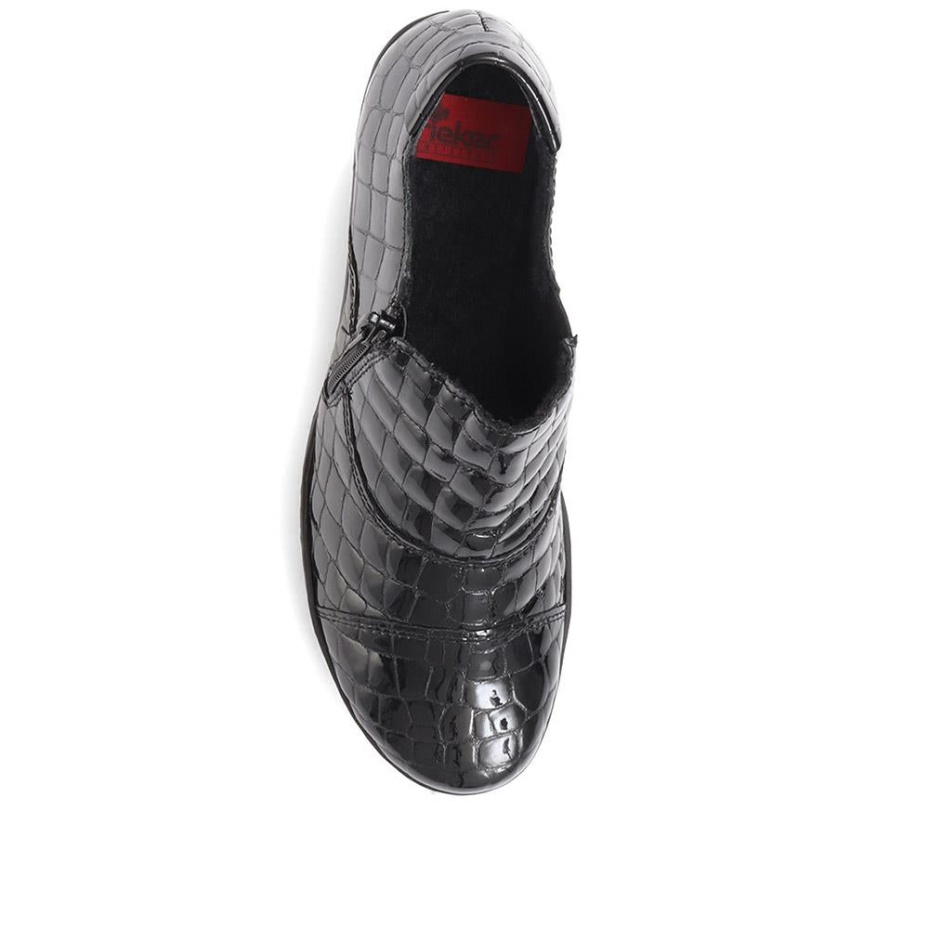 Rieker Black Patent Lightweight Trouser Shoe