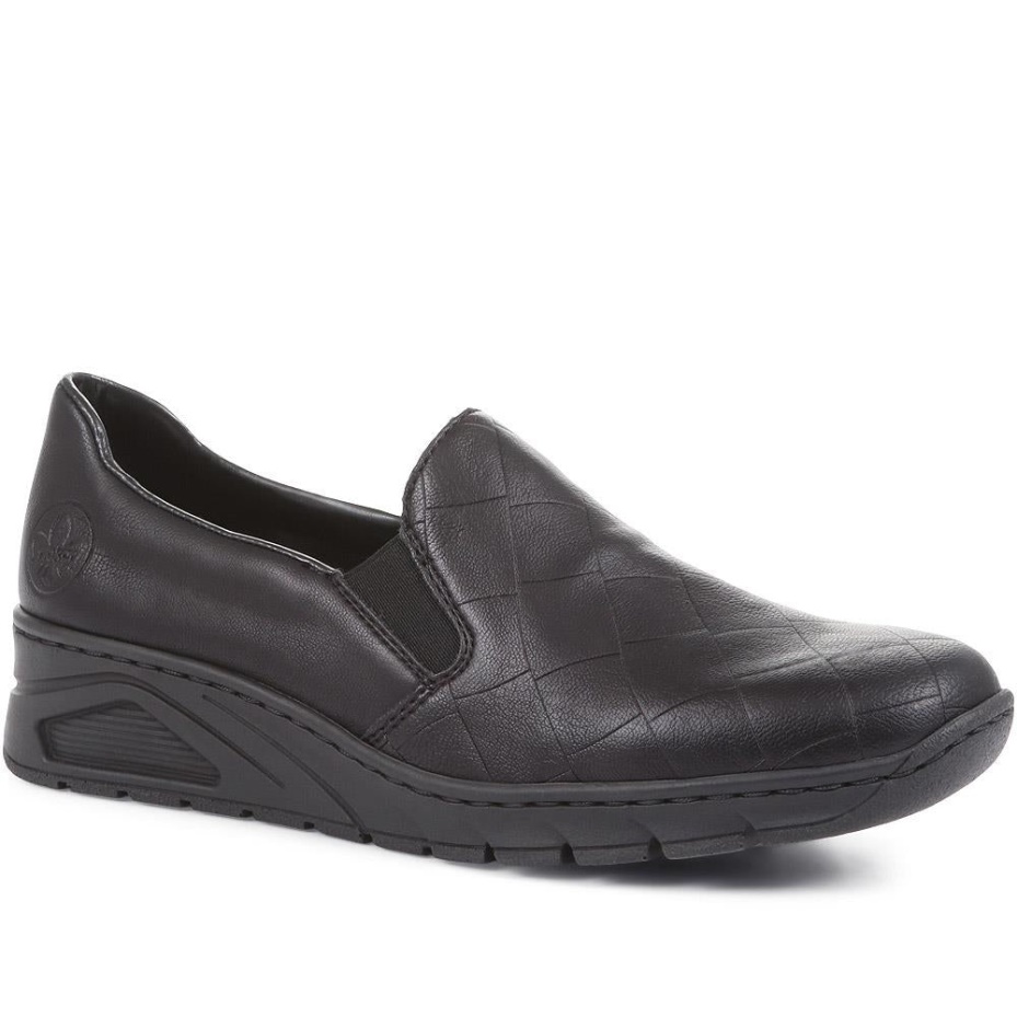 Rieker Black Smart Slip-On Shoes