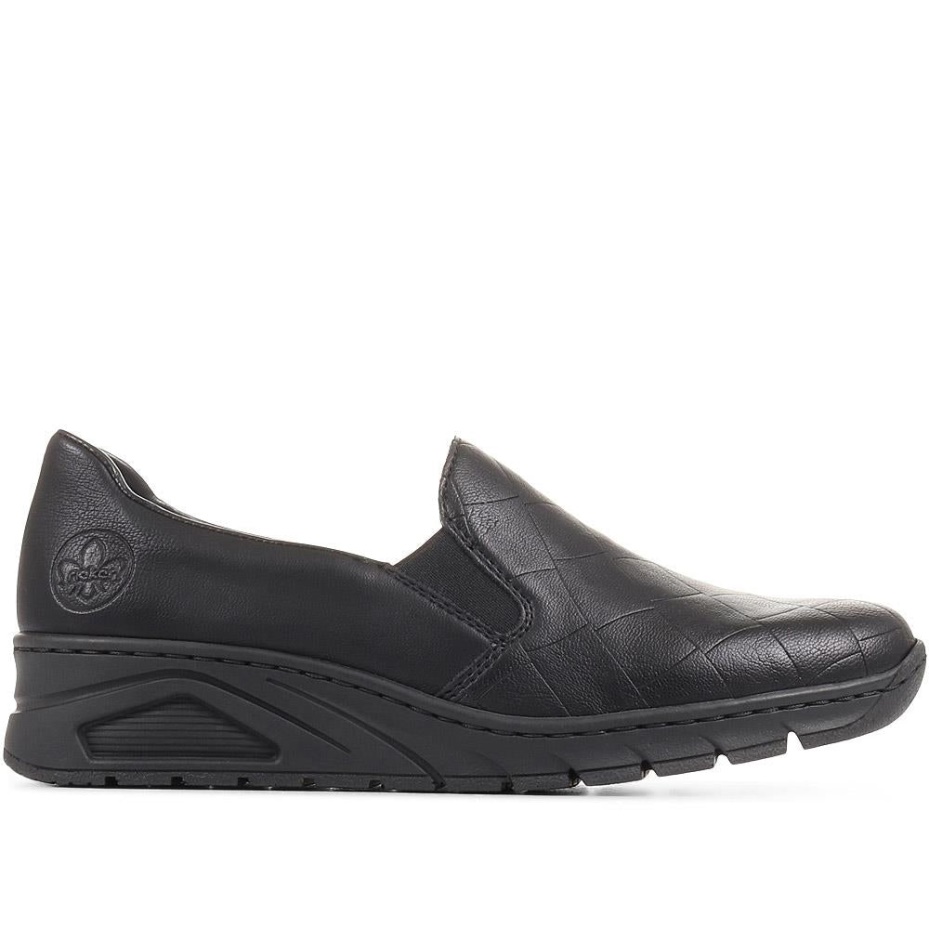 Rieker Black Smart Slip-On Shoes