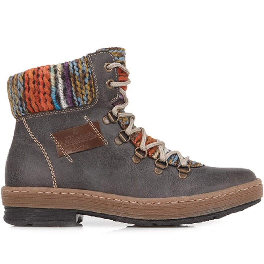 Rieker Blue Lace-Up Ankle Boot