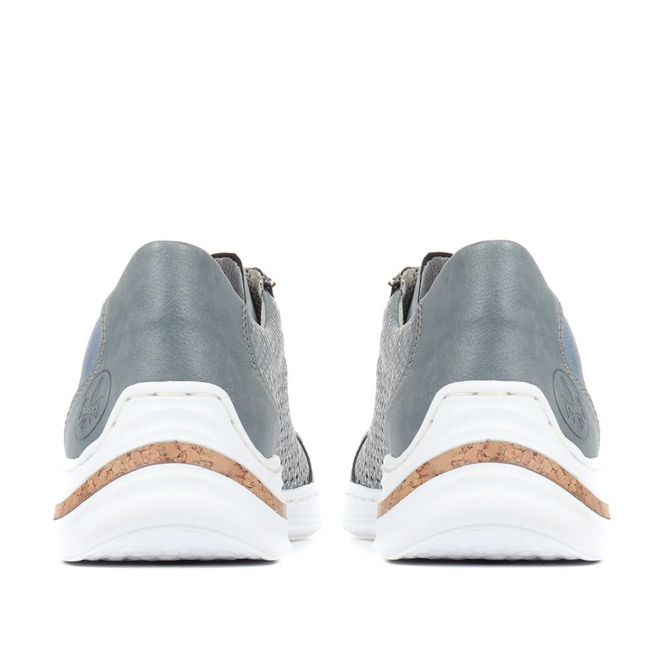 Rieker Casual Lace-Up Trainers Blue Multi