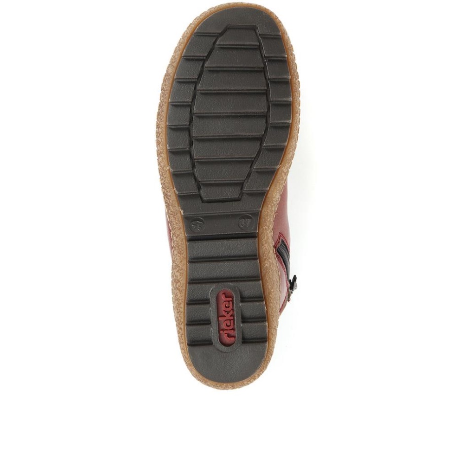 Rieker Joely Ankle Boots Burgundy