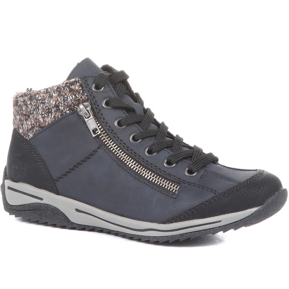 Rieker Lace Up Ankle Boot Navy
