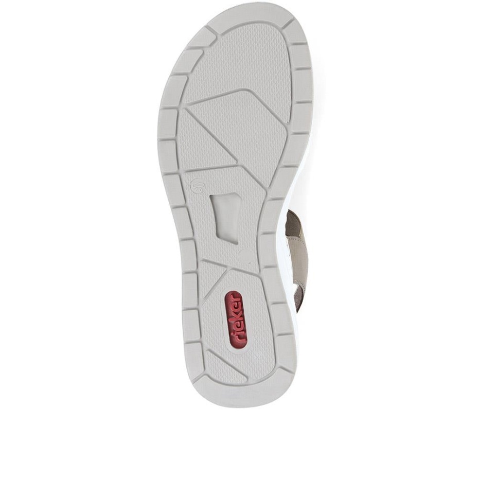 Rieker Off White Adjustable Sandals