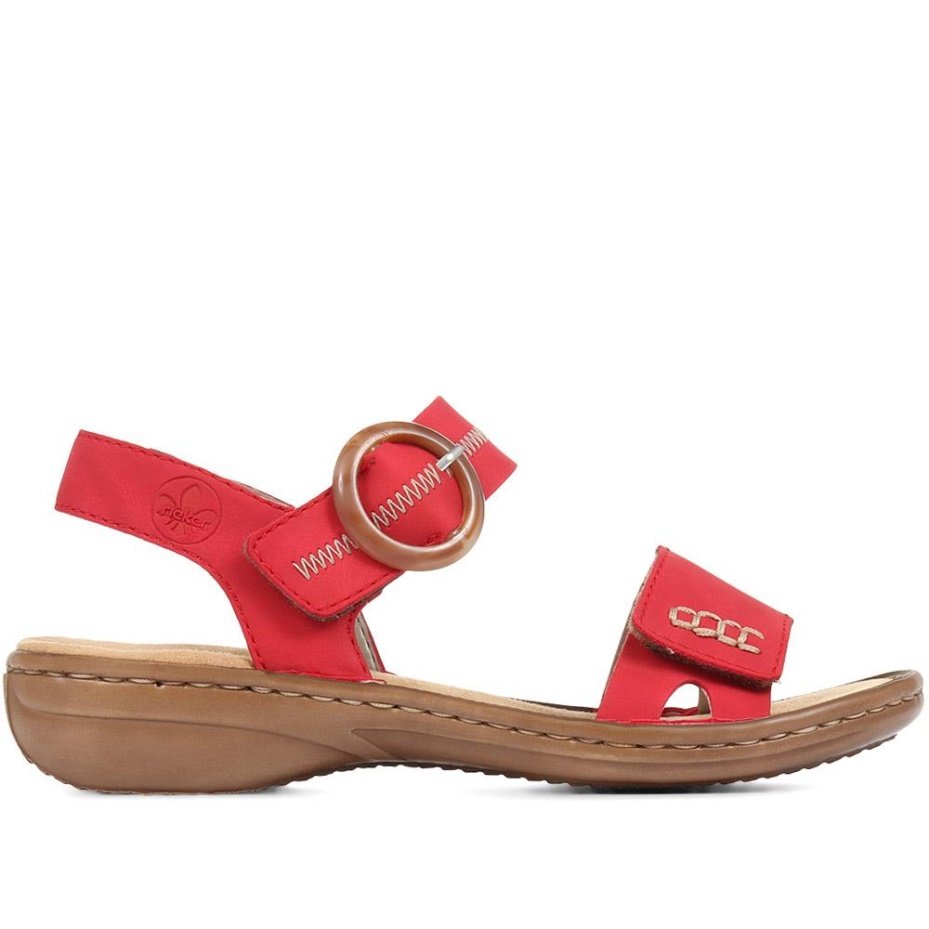 Rieker Red Fully Adjustable Sandals