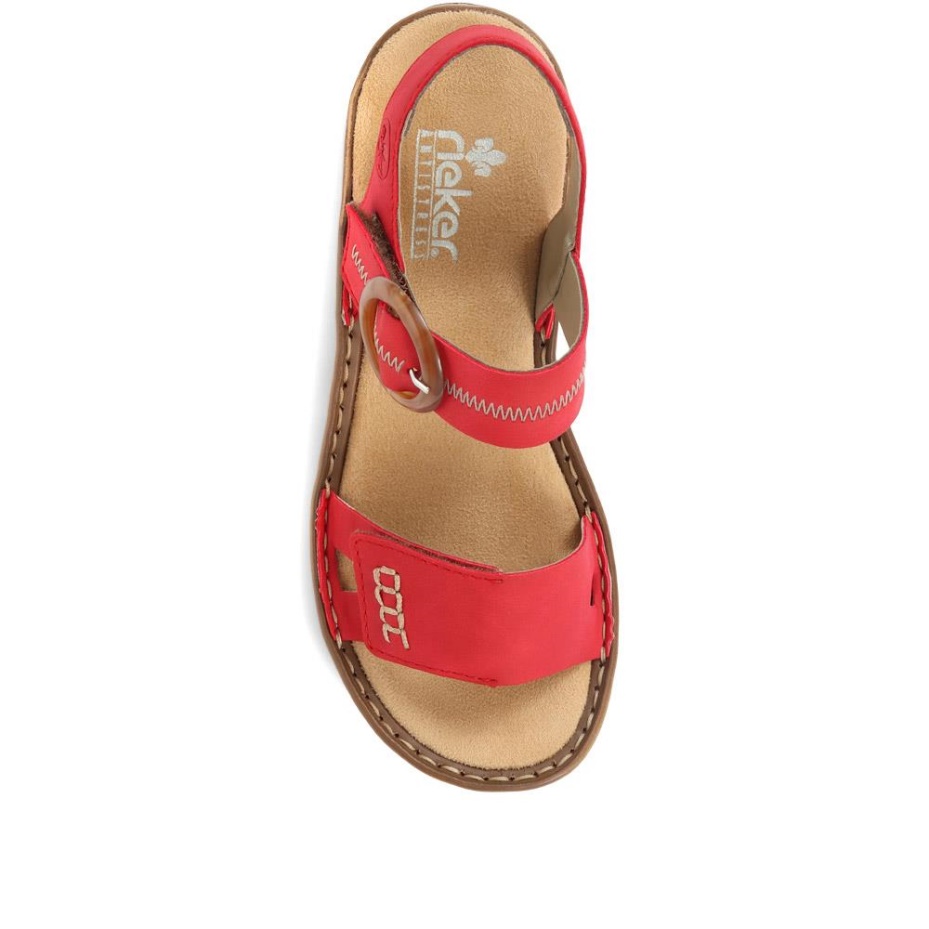 Rieker Red Fully Adjustable Sandals